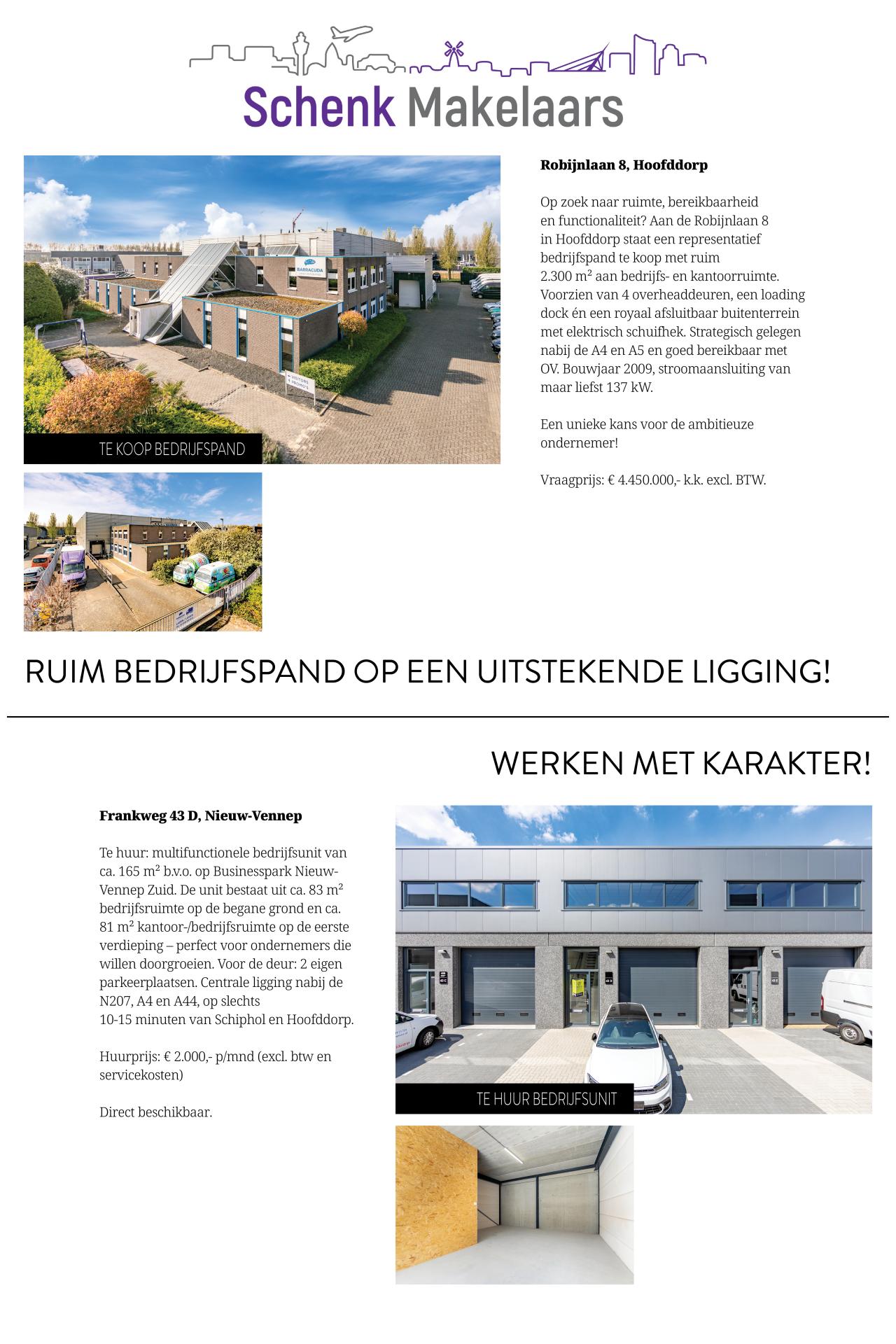 Advertentie Schenk Makelaars