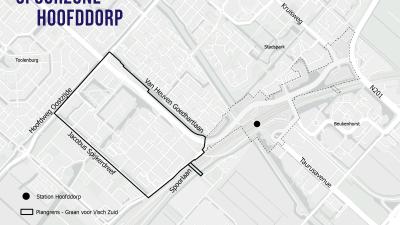 Kaart Spoorzone Hoofddorp