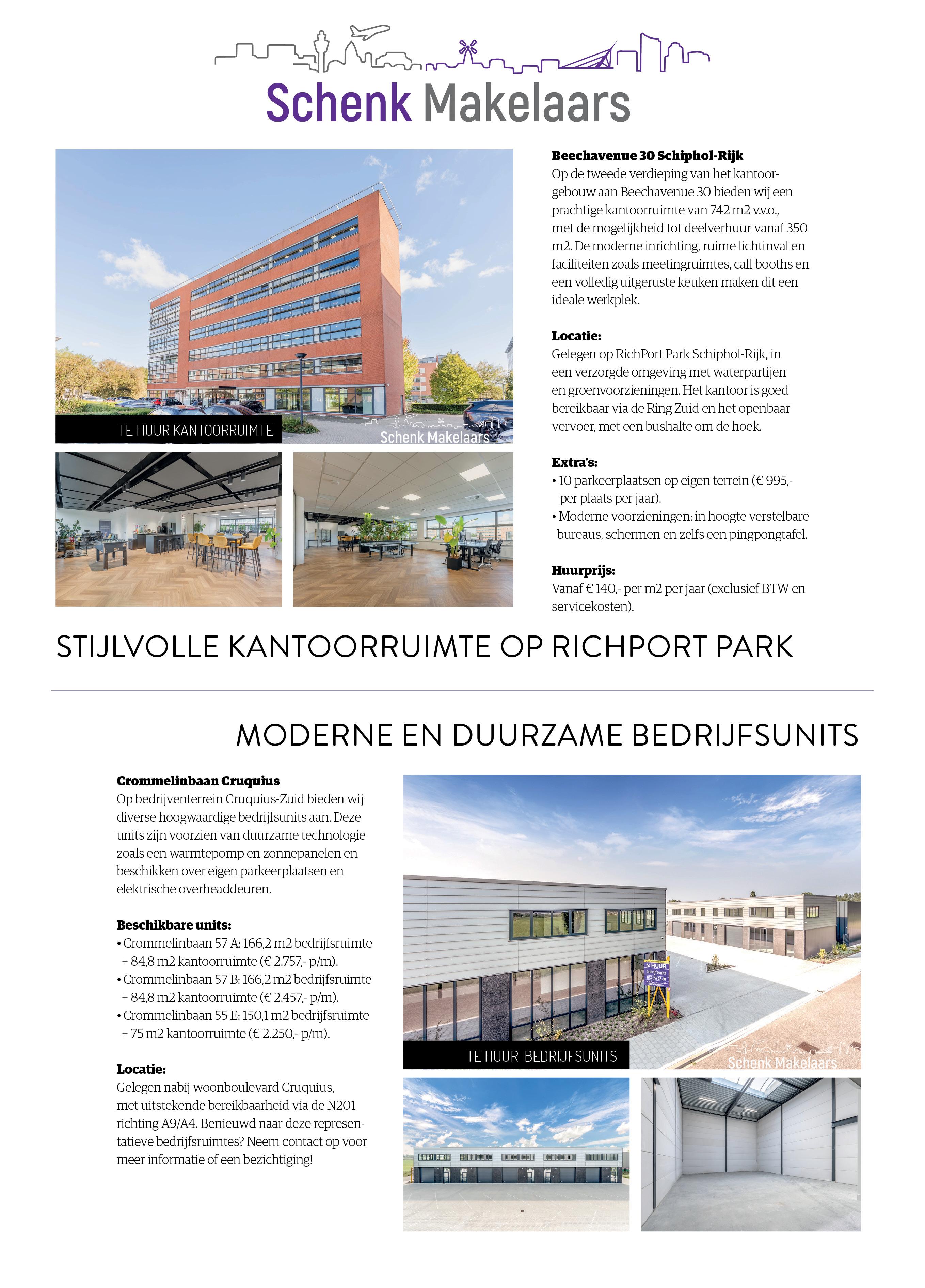 Advertentie Schenk Makelaars panden