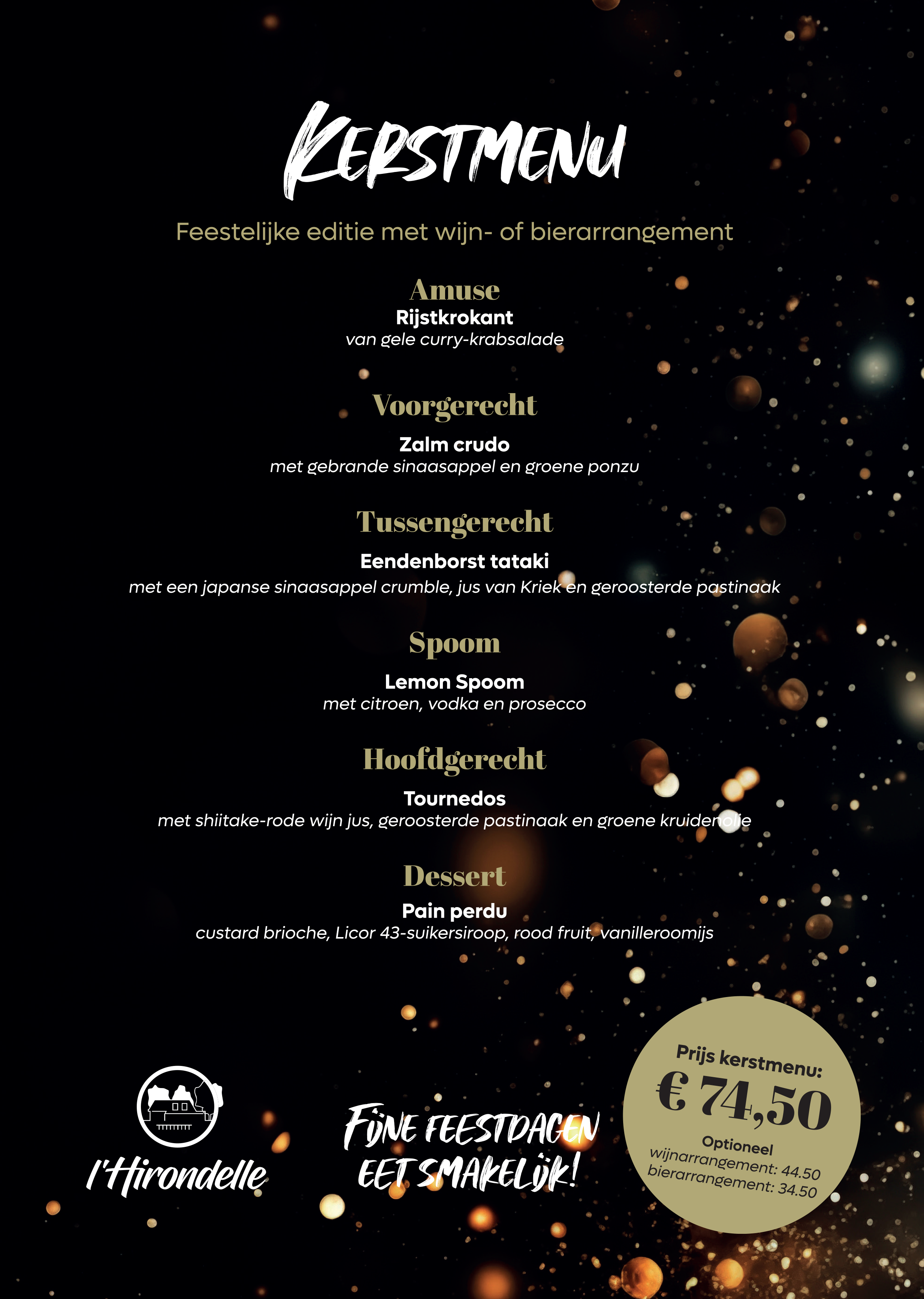 Kerstmenu l'Hirondelle
